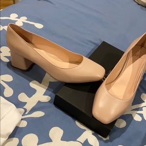 J crew Celia pump in leather (toasted almond)